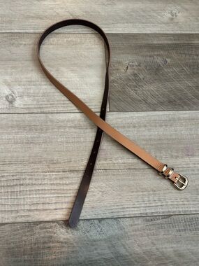 Women’s Slim Reversible Brown/Tan Leather Belt